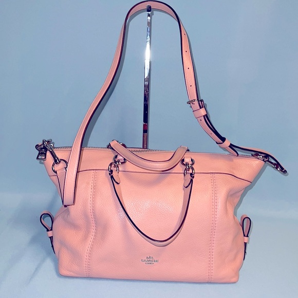 Coach Handbags - COACH EDIE SATCHEL  PINK BLUSH PEBBLED LEATHER